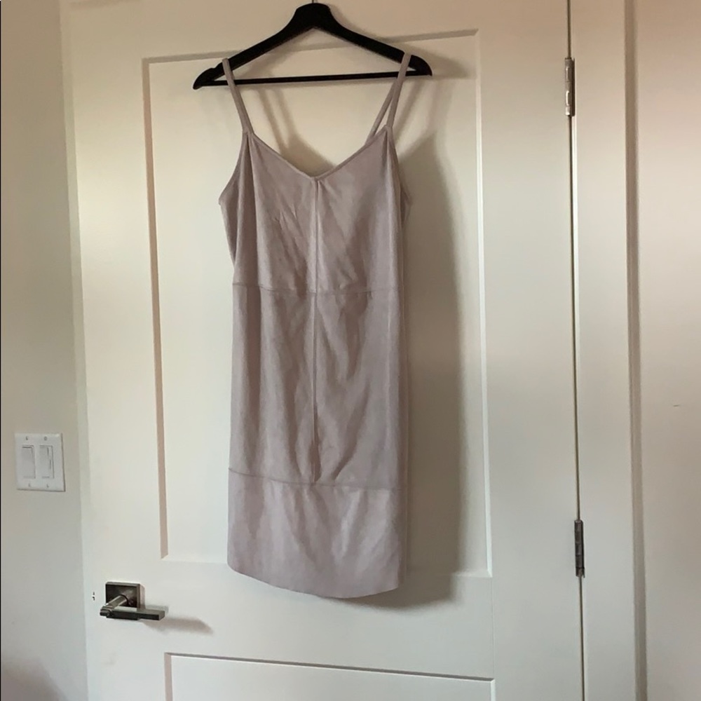 GREY SPAGHETTI STRAPPED DRESS